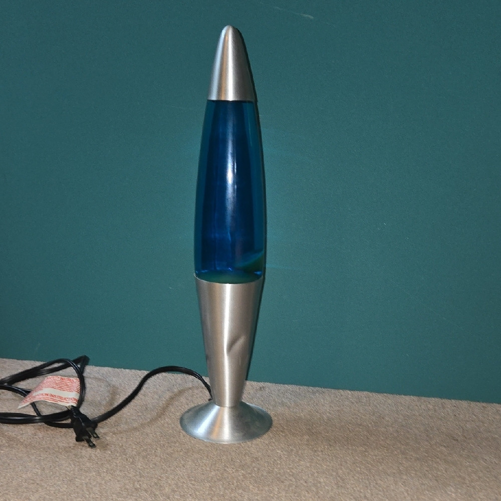 Silver and Blue Lava Lamp